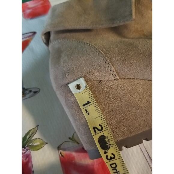 Massini Womens Hannah Sz 11M Tan Lace Up Ankle Boots Wedge Booties - Picture 2 of 6